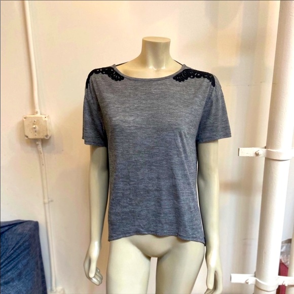 Grey Cotton T-Shirt with Open Back - Picture 2 of 5